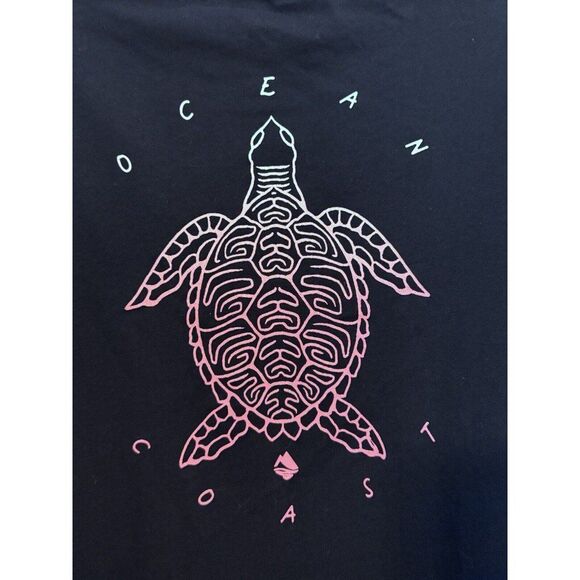 Ocean Coast Turtle Graphic T-Shirt Blue Size Large - Picture 2 of 6